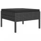 Preview: 11-tlg. Garten-Lounge-Set mit Auflagen Poly Rattan Schwarz