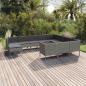 Preview: ARDEBO.de - 11-tlg. Garten-Lounge-Set mit Auflagen Poly Rattan Grau