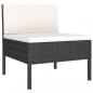 Preview: 12-tlg. Garten-Lounge-Set mit Auflagen Poly Rattan Schwarz