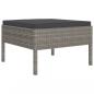 Preview: 12-tlg. Garten-Lounge-Set mit Auflagen Poly Rattan Grau