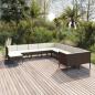 Preview: ARDEBO.de - 11-tlg. Garten-Lounge-Set mit Auflagen Poly Rattan Braun