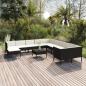 Preview: ARDEBO.de - 12-tlg. Garten-Lounge-Set mit Auflagen Poly Rattan Schwarz