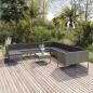 Preview: ARDEBO.de - 12-tlg. Garten-Lounge-Set mit Auflagen Poly Rattan Grau