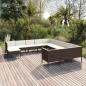 Preview: ARDEBO.de - 12-tlg. Garten-Lounge-Set mit Auflagen Poly Rattan Braun