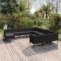 Preview: ARDEBO.de - 12-tlg. Garten-Lounge-Set mit Auflagen Poly Rattan Schwarz