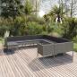 Preview: ARDEBO.de - 12-tlg. Garten-Lounge-Set mit Auflagen Poly Rattan Grau