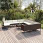 Preview: ARDEBO.de - 13-tlg. Garten-Lounge-Set mit Auflagen Poly Rattan Braun