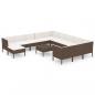 Preview: 13-tlg. Garten-Lounge-Set mit Auflagen Poly Rattan Braun