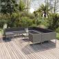 Preview: ARDEBO.de - 13-tlg. Garten-Lounge-Set mit Auflagen Poly Rattan Grau