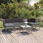 Preview: ARDEBO.de - 7-tlg. Garten-Lounge-Set mit Auflagen Poly Rattan Grau