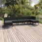 Preview: ARDEBO.de - 7-tlg. Garten-Lounge-Set mit Auflagen Poly Rattan Schwarz