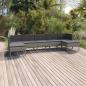 Preview: ARDEBO.de - 7-tlg. Garten-Lounge-Set mit Auflagen Poly Rattan Grau