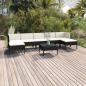 Preview: ARDEBO.de - 8-tlg. Garten-Lounge-Set mit Auflagen Poly Rattan Schwarz