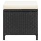 Preview: Gartenhocker 4 Stk. mit Sitzkissen Poly Rattan Schwarz