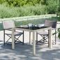 Preview: ARDEBO.de - Gartentisch 90x90x75 cm Gehärtetes Glas Poly Rattan Beige