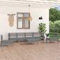 Preview: ARDEBO.de - 7-tlg. Garten-Lounge-Set Grau Kiefer Massivholz