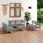 Preview: ARDEBO.de - 7-tlg. Garten-Lounge-Set Grau Massivholz Kiefer