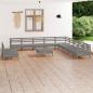 Preview: ARDEBO.de - 12-tlg. Garten-Lounge-Set Massivholz Kiefer Grau