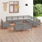 Preview: ARDEBO.de - 12-tlg. Garten-Lounge-Set Massivholz Kiefer Grau