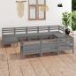 Preview: ARDEBO.de - 10-tlg. Garten-Lounge-Set Grau Massivholz Kiefer