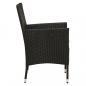 Preview: Gartenstühle mit Kissen 2 Stk. Poly Rattan Schwarz