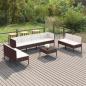 Preview: ARDEBO.de - 9-tlg. Garten-Lounge-Set mit Auflagen Poly Rattan Braun