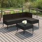 Preview: ARDEBO.de - 5-tlg. Garten-Lounge-Set mit Auflagen Poly Rattan Schwarz