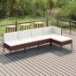 Preview: ARDEBO.de - 5-tlg. Garten-Lounge-Set mit Auflagen Poly Rattan Braun