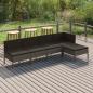 Preview: ARDEBO.de - 5-tlg. Garten-Lounge-Set mit Auflagen Poly Rattan Grau