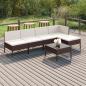 Preview: ARDEBO.de - 6-tlg. Garten-Lounge-Set mit Auflagen Poly Rattan Braun