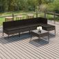 Preview: ARDEBO.de - 6-tlg. Garten-Lounge-Set mit Auflagen Poly Rattan Grau