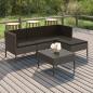 Preview: ARDEBO.de - 5-tlg. Garten-Lounge-Set mit Auflagen Poly Rattan Grau