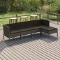 Preview: ARDEBO.de - 5-tlg. Garten-Lounge-Set mit Auflagen Poly Rattan Grau