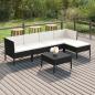 Preview: ARDEBO.de - 6-tlg. Garten-Lounge-Set mit Auflagen Poly Rattan Schwarz