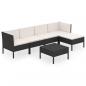 Preview: 6-tlg. Garten-Lounge-Set mit Auflagen Poly Rattan Schwarz