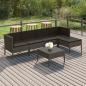 Preview: ARDEBO.de - 6-tlg. Garten-Lounge-Set mit Auflagen Poly Rattan Grau