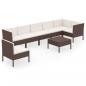 Preview: 8-tlg. Garten-Lounge-Set mit Auflagen Poly Rattan Braun