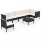 Preview: 8-tlg. Garten-Lounge-Set mit Auflagen Poly Rattan Schwarz