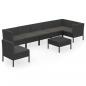 Preview: 8-tlg. Garten-Lounge-Set mit Auflagen Poly Rattan Schwarz