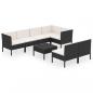 Preview: 8-tlg. Garten-Lounge-Set mit Auflagen Poly Rattan Schwarz