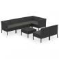 Preview: 8-tlg. Garten-Lounge-Set mit Auflagen Poly Rattan Schwarz