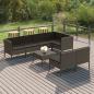 Preview: ARDEBO.de - 8-tlg. Garten-Lounge-Set mit Auflagen Poly Rattan Grau