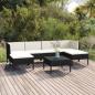 Preview: ARDEBO.de - 7-tlg. Garten-Lounge-Set mit Auflagen Poly Rattan Schwarz 