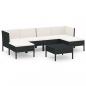 Preview: 7-tlg. Garten-Lounge-Set mit Auflagen Poly Rattan Schwarz 