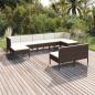 Preview: ARDEBO.de - 9-tlg. Garten-Lounge-Set mit Auflagen Poly Rattan Braun