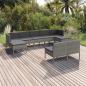 Preview: ARDEBO.de - 9-tlg. Garten-Lounge-Set mit Auflagen Poly Rattan Grau