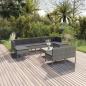 Preview: ARDEBO.de - 10-tlg. Garten-Lounge-Set mit Auflagen Poly Rattan Grau