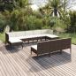 Preview: ARDEBO.de - 10-tlg. Garten-Lounge-Set mit Auflagen Poly Rattan Braun