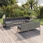 Preview: ARDEBO.de - 10-tlg. Garten-Lounge-Set mit Auflagen Poly Rattan Grau