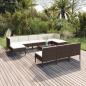 Preview: ARDEBO.de - 11-tlg. Garten-Lounge-Set mit Auflagen Poly Rattan Braun